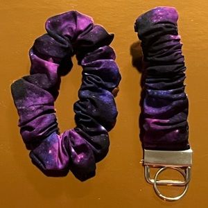 Handmade Scrunchie and wristlet keychain.